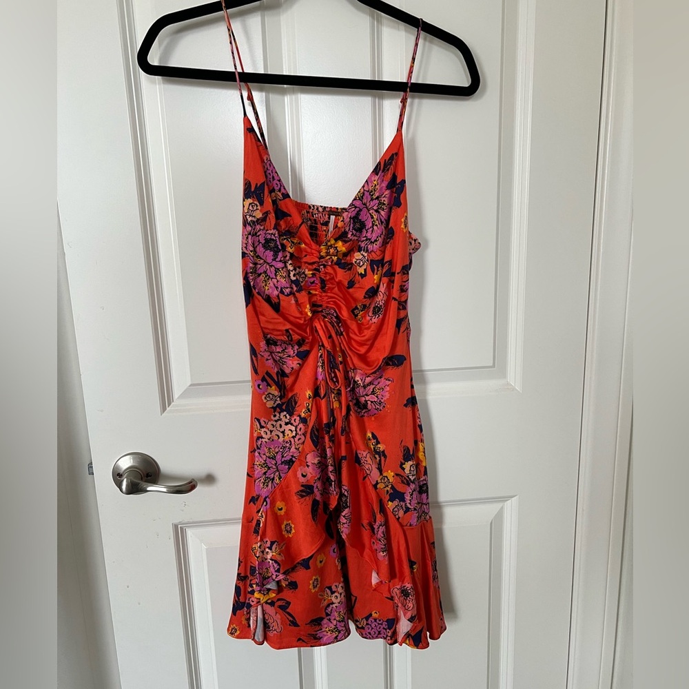 Free People Floral Orange Dress